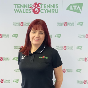 Maria posing for a picture at tennis wales