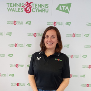 rachel posing for a picture at tennis LTA wales