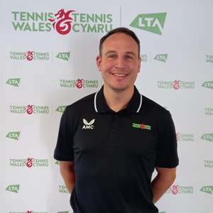 Steve posing for a picture at tennis lta wales