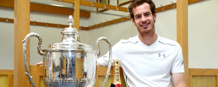 Andy Murray with the Queens trophy