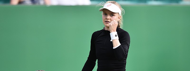Harriet Dart fist pump after a tennis point