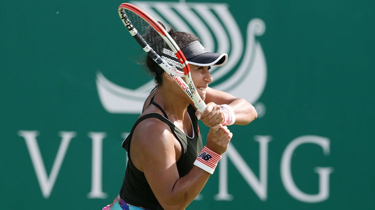 Close-up of Heather Watson at the Viking Classic Birmingham