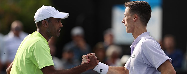 Rajeev Ram and Joe Salisbury shaking hands