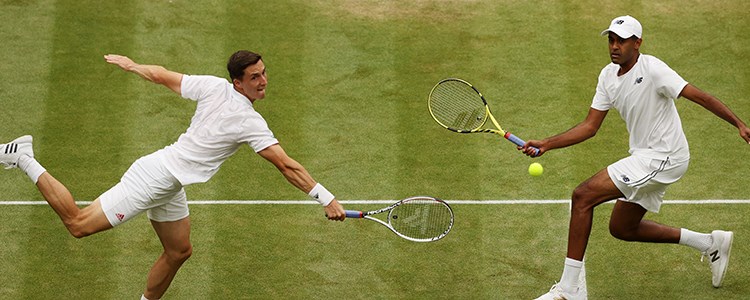 Joe Salisbury and Rajeev Ram playing a game of doubles