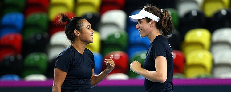 Heather Watson and Johanna Konta smiling