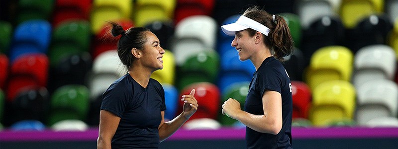 Heather Watson and Johanna Konta smiling