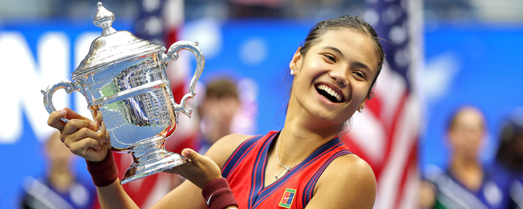 Emma Raducanu after winning the US Open