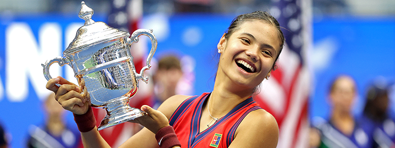 Emma Raducanu after winning the US Open