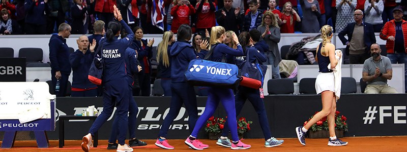 The GB team at the fed cup