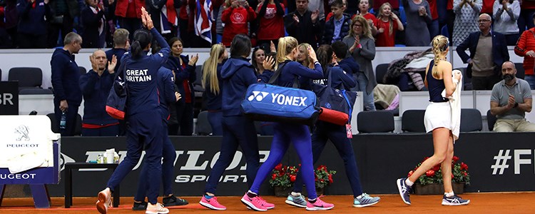 The GB team at the fed cup