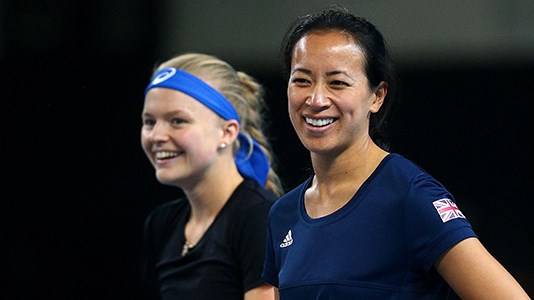 Anne Keothavong and Harriet Dart smiling