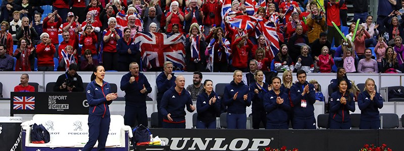 A shot of the Fed Cup fans in attendance at a tennis match