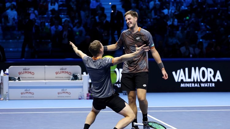Henry Patten and Harri Heliovaara celebrate winning the 2025 Nitto ATP Finals