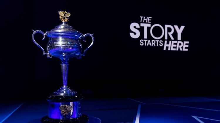 The women's singles trophy for the Australian Open