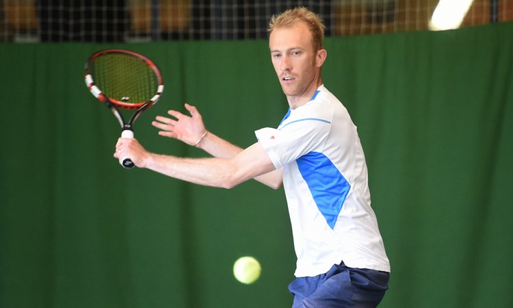 Lewis Fletcher in action about to take a backhand shot