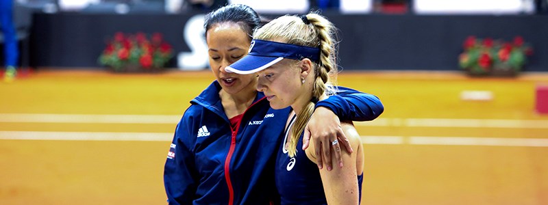 Anne Keothavong and Harriet Dart at the 2020 Fed Cup