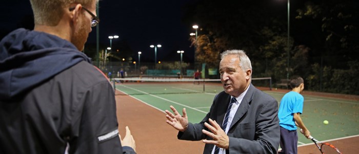 Shooters Hill LTC Chairman John Ratcliffe gesturing with his hands as he speaks 