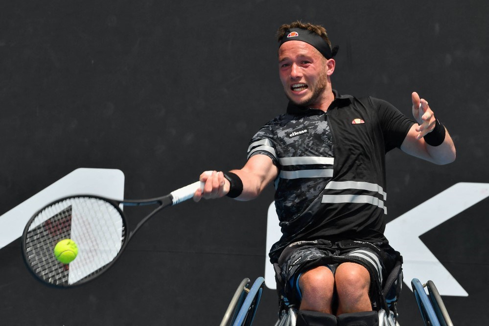 Alfie Hewett hitting a forehand