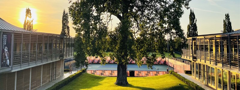 A sunset shot of the LTA centre 