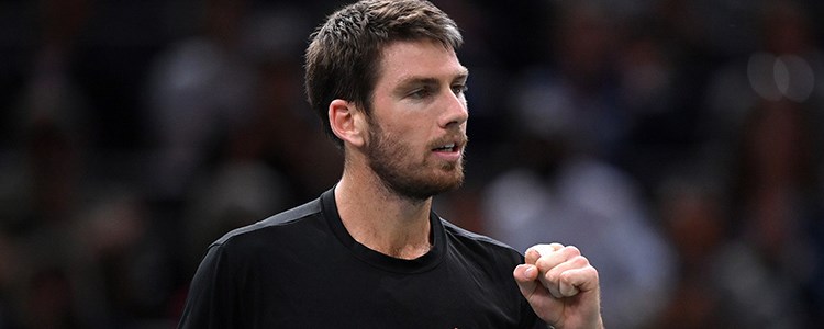 Cam Norrie celebrating with a fist pump