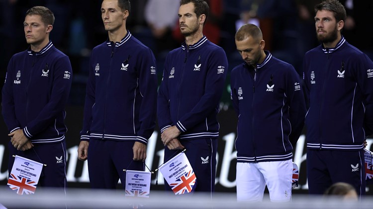 Great Britain team in standing in a line 