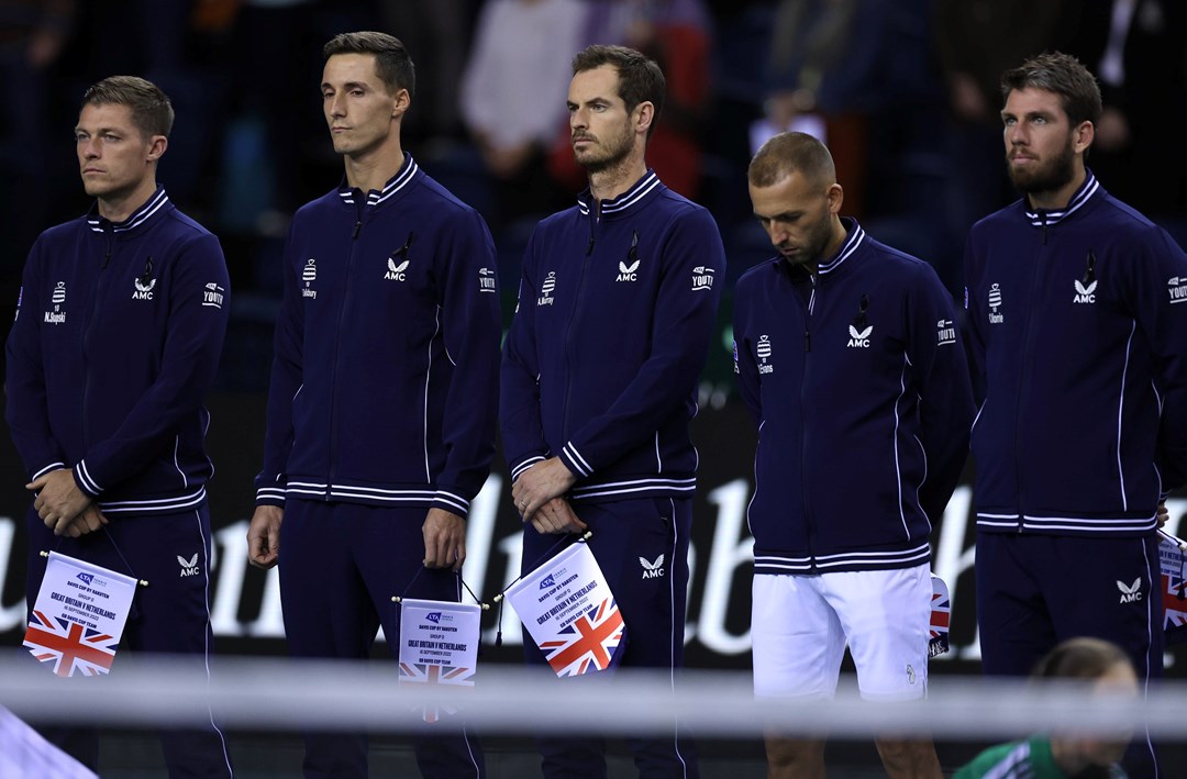 Great Britain team in standing in a line 