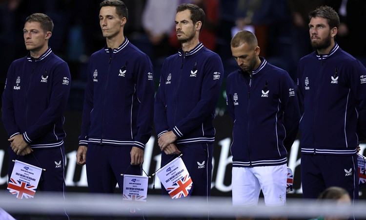 Great Britain team in standing in a line 