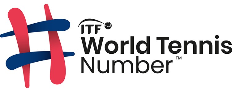 Logo of ITF World Tennis Number with a hashtag and tennis ball displayed