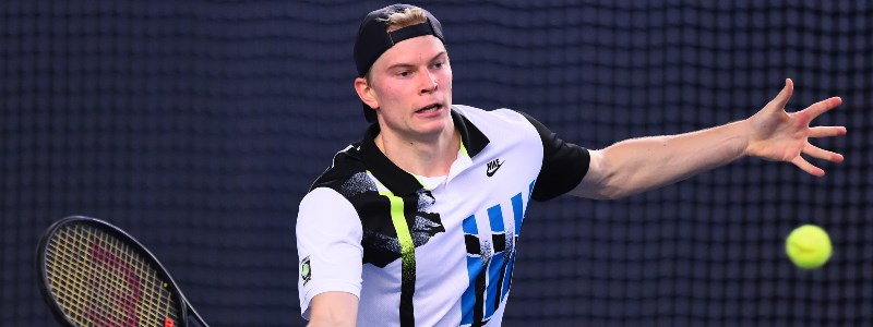 Anton Matusevich in action about to take a forehand shot