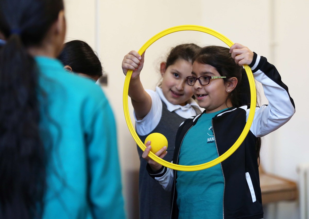 Children taking part in the youth tennis skills classes