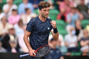 Liam Broady celebrating