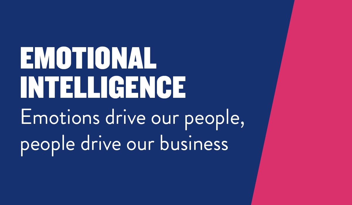 Emotional intelligence poster in blue and pink