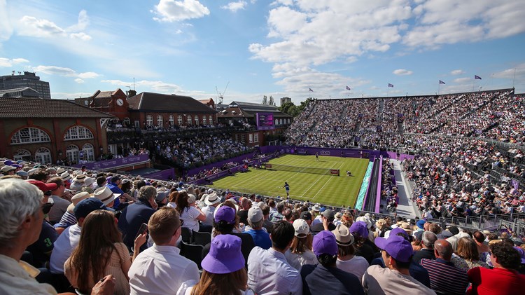 View from stands in cinch championship centre court