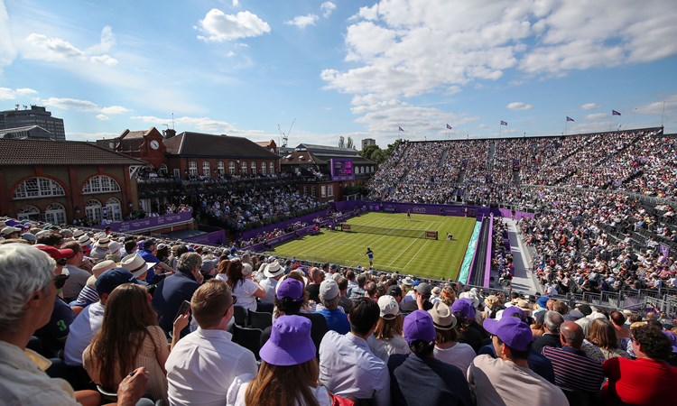 View from stands in cinch championship centre court