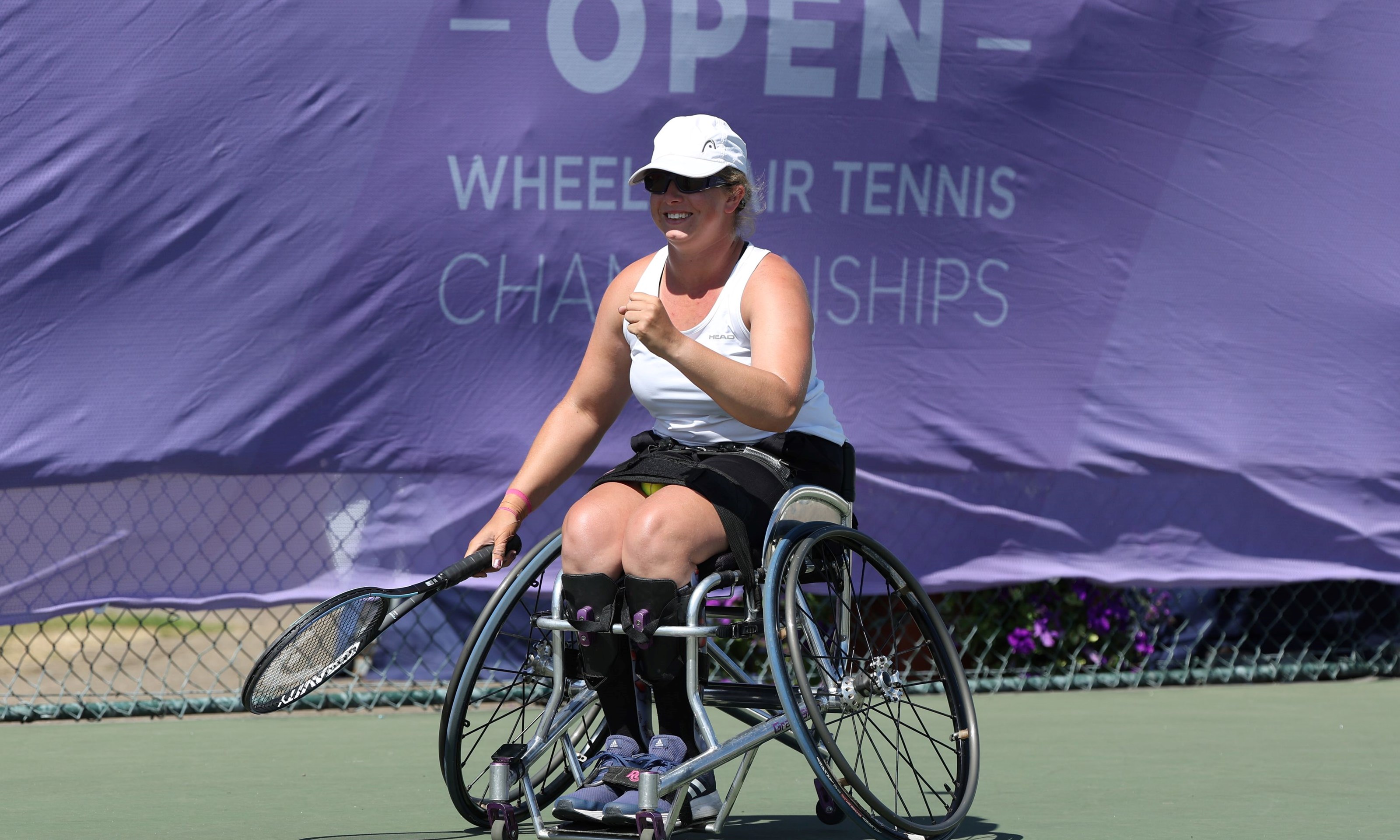 Female paralympic player celebrating