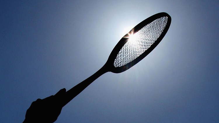 Sunlight through a tennis racket