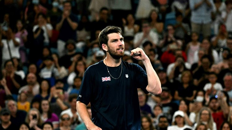 Cam Norrie celebrates his victory over Rafael Nadal at the United Cup