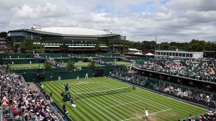 A view of wimbeldon taking place