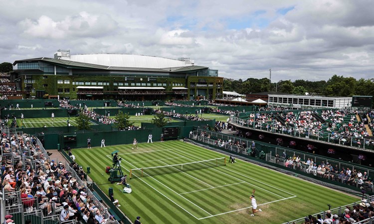 A view of wimbeldon taking place