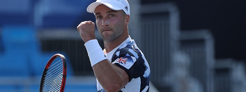 close up image of liam broady doing a fist pump