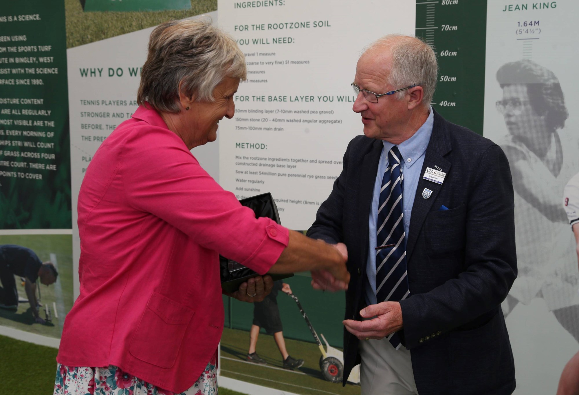 Bob Kerr (R) during The British Tennis Awards during Day Four of the Nature Valley Classic at Edgbaston Priory Club on June 19, 2018 in Birmingham, United Kingdom