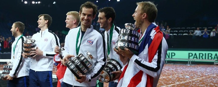 Andy Murray laughing Davis Cup