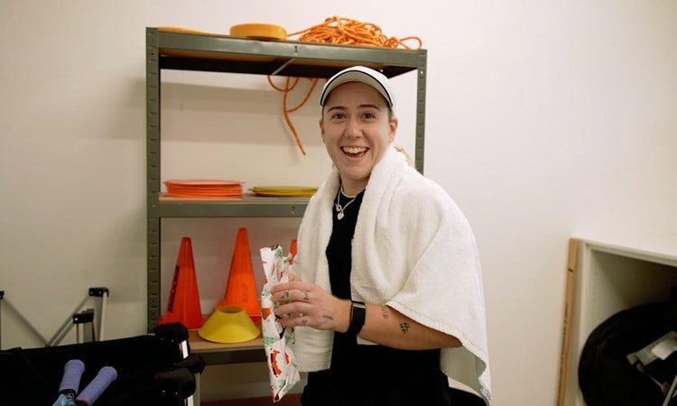 British tennis players open surprise christmas presents