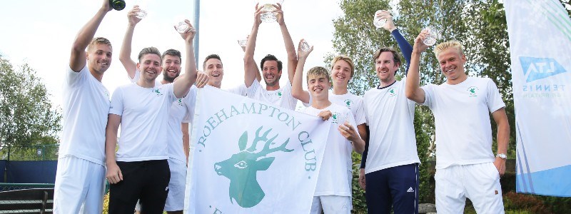 The Roehampton club celebrating with the trophy
