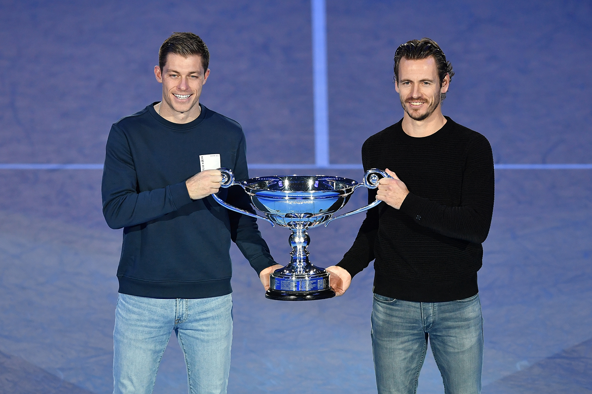 Neal Skupski and Wesley Koolhof lift year-end world no.1 trophy