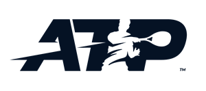 Black ATP tennis tour logo on a transparent background