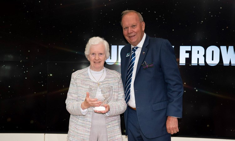 Jenny Frow receiving an LTA Tennis Award
