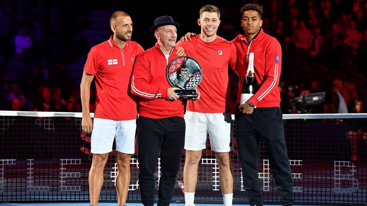 Team England celebrating with the trophy at the Battle of the Brits