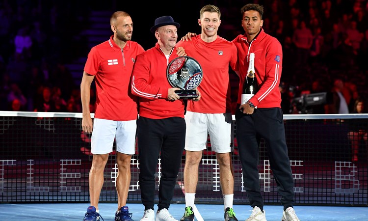 Team England celebrating with the trophy at the Battle of the Brits