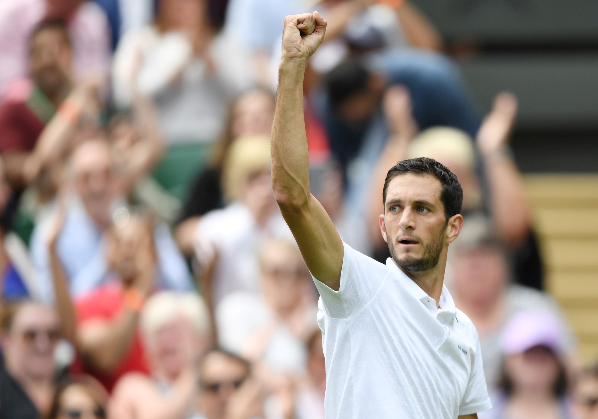 James Ward of Great Britain celebrates
